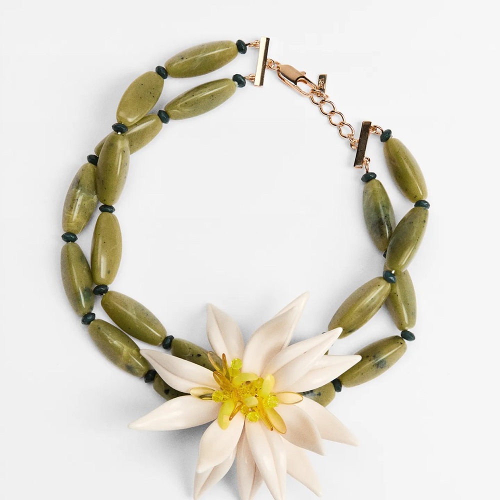 Zara flower bead choker necklace and bracelet - Picture 4 of 7